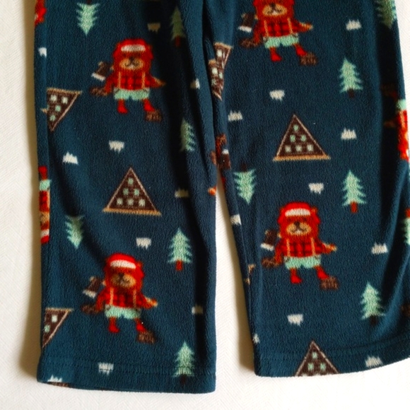 cat & jack winter bear fleece pants & cotton top pajama set 3T toddler boys - Picture 9 of 10